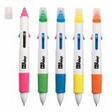Custom Printed Quatro Pen with Highlighters