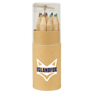 12-Piece Colored Pencils Tube with Sharpeners