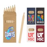 Custom Printed 6-Piece Colored Pencil Sets