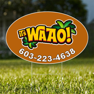 22" x 14" Oval Shaped Yard Signs - Full Color