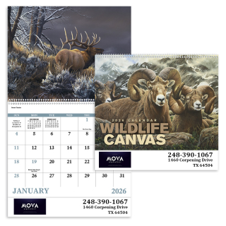Wildlife Canvas Spiral Calendars