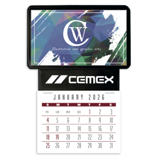 Press-N-Stick Business Card Holders with Imprint and Calendar Pads