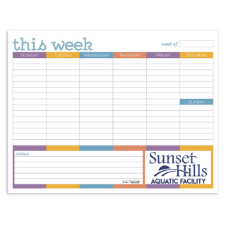 Small Weekly Color Desk Pads